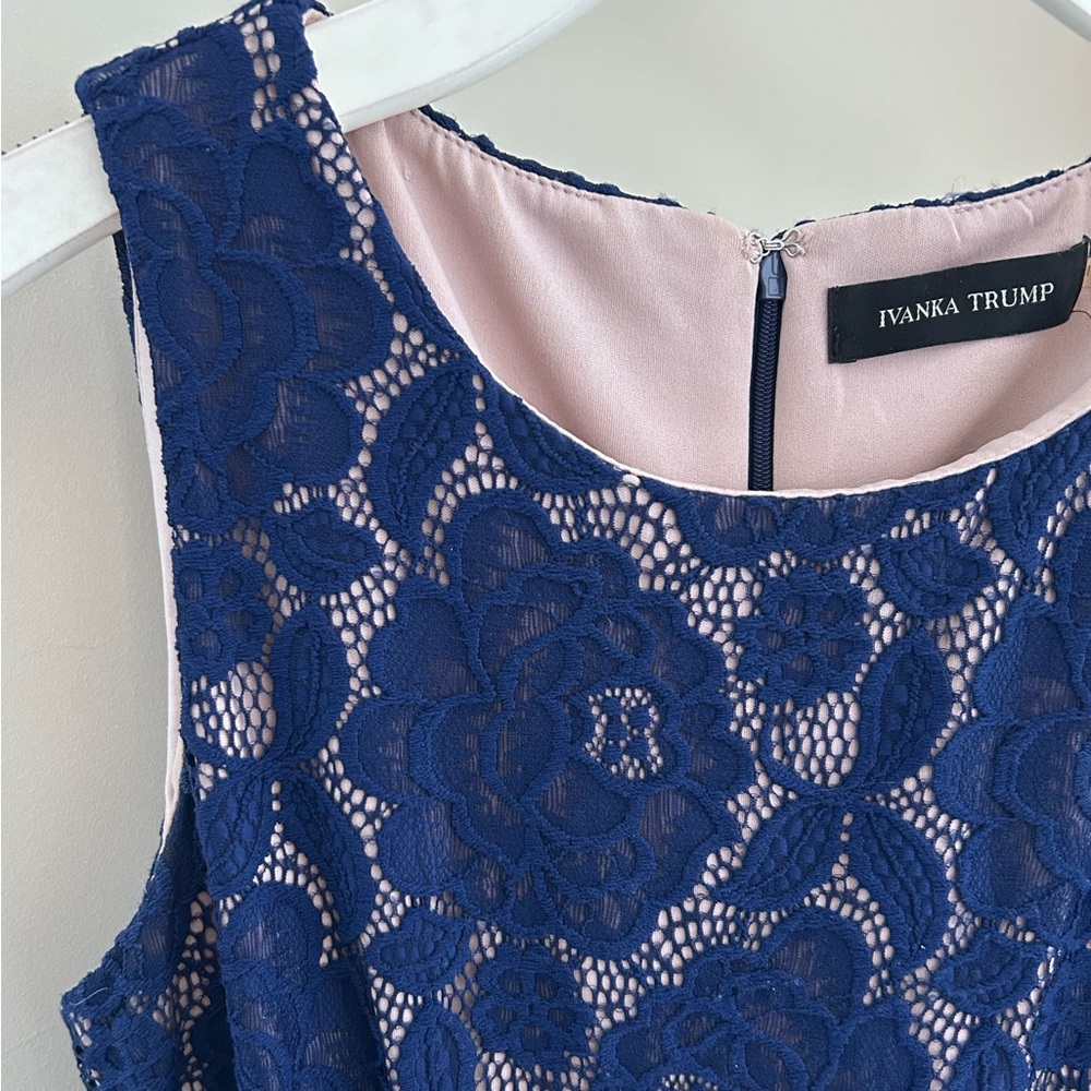 Ivanka Trump Lace Navy Sheath Dress - Picture 7 of 16